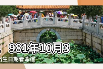 【1981年農曆10月初3命運】1981年10月3日出生日期看命運 |1981年農曆10月初3初生人的命運財運 |農曆1981年10月3日生日算命 |
