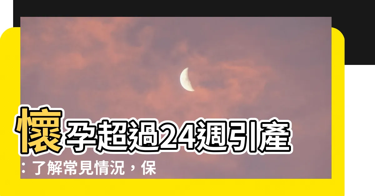 【超過24週引產】懷孕超過24週引產：瞭解常見情況，保護您和寶寶的健康