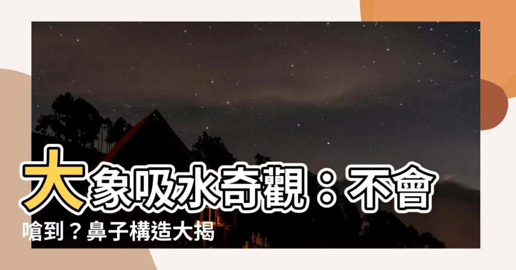【鼻子吸水】大象吸水奇觀：不會嗆到？鼻子構造大揭密！