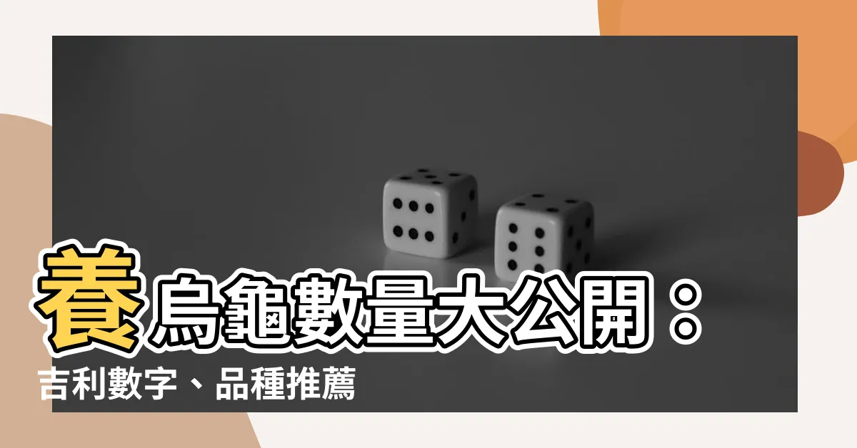 【養烏龜的數量】養烏龜數量大公開：吉利數字、品種推薦一次看懂