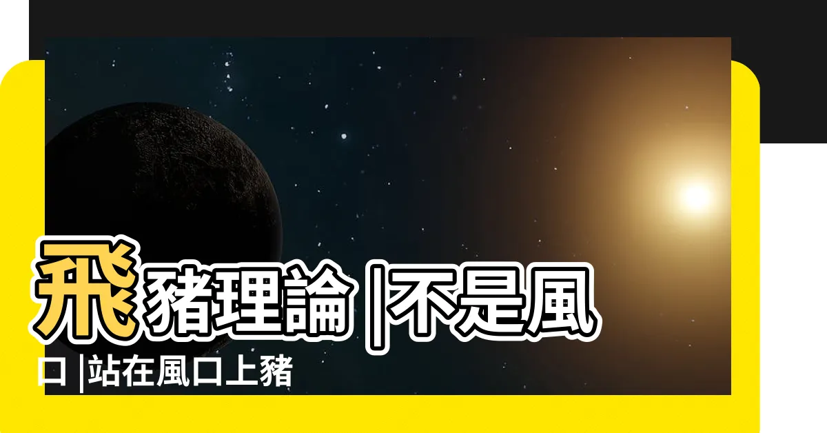 【風口上意思】飛豬理論 |不是風口 |站在風口上豬都能飛起來是什麼意思 |