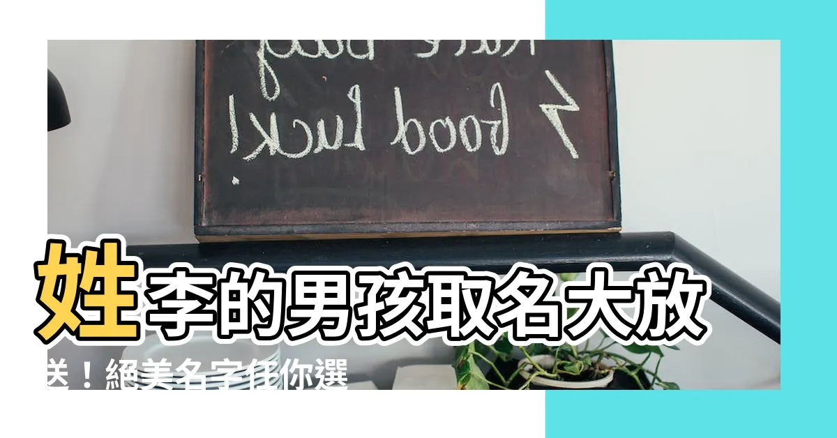 【姓李的好名字】姓李的男孩取名大放送！絕美名字任你選，快來收藏！