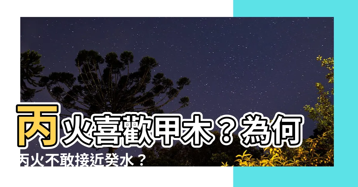 【甲木 丙火】丙火喜歡甲木？為何丙火不敢接近癸水？