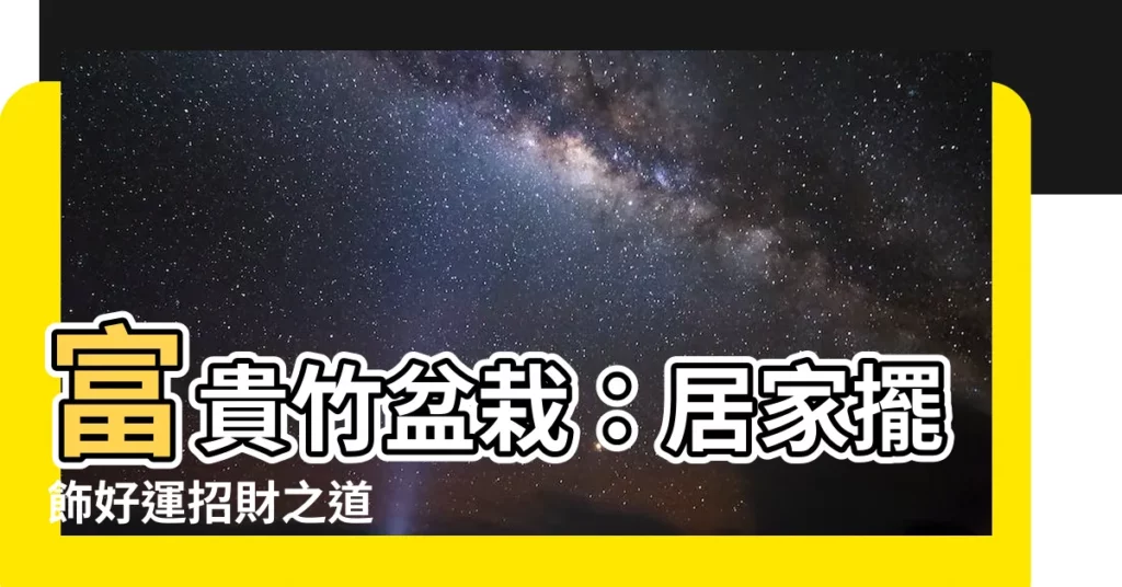 【富貴竹盆栽】富貴竹盆栽：居家擺飾好運招財之道
