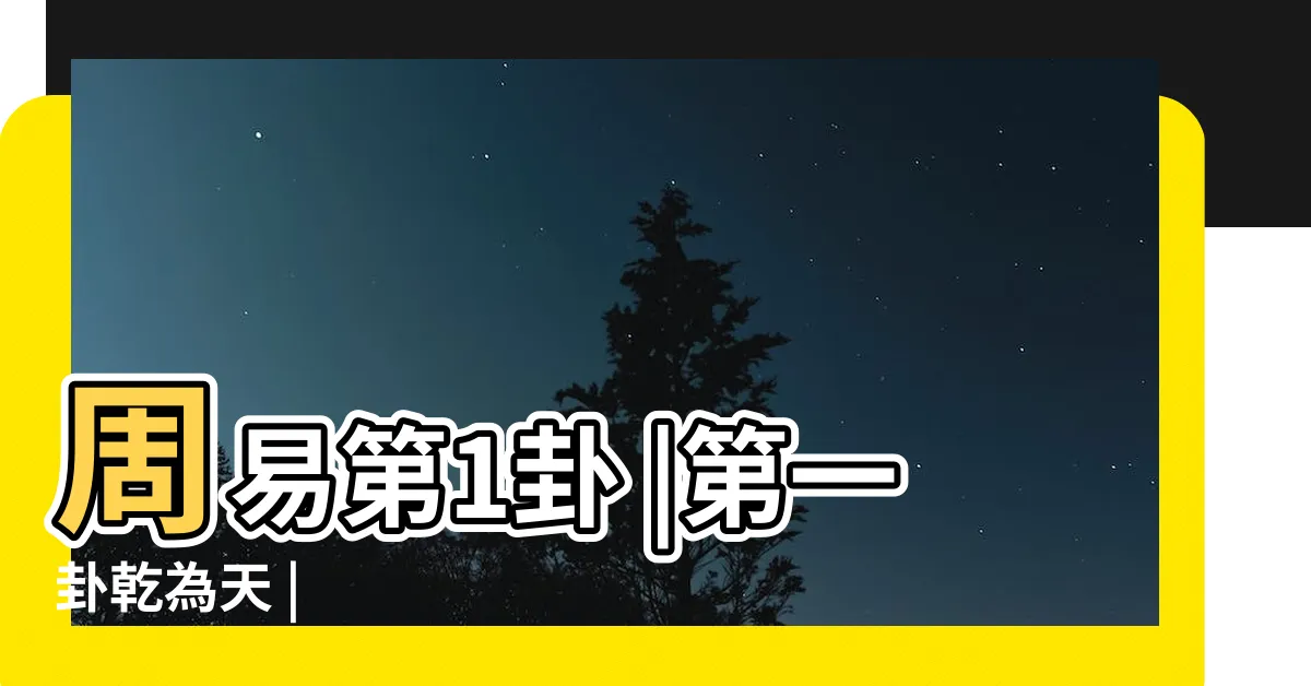 【天卦】周易第1卦 |第一卦乾為天 |