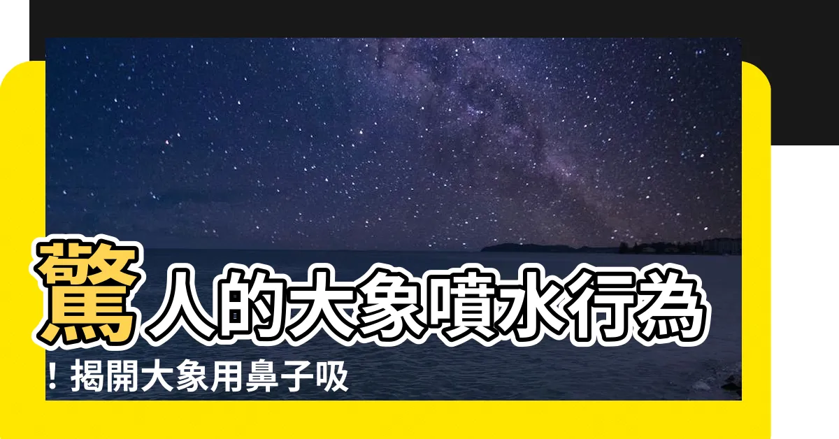 【大象噴水】驚人的大象噴水行為！揭開大象用鼻子吸水噴灑的神秘原因