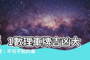 【81數理車牌】81數理車牌吉凶大公開：不可不知的車牌號碼解析秘辛