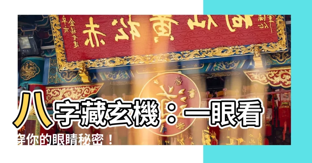 【八字眼睛】八字藏玄機：一眼看穿你的眼睛秘密！