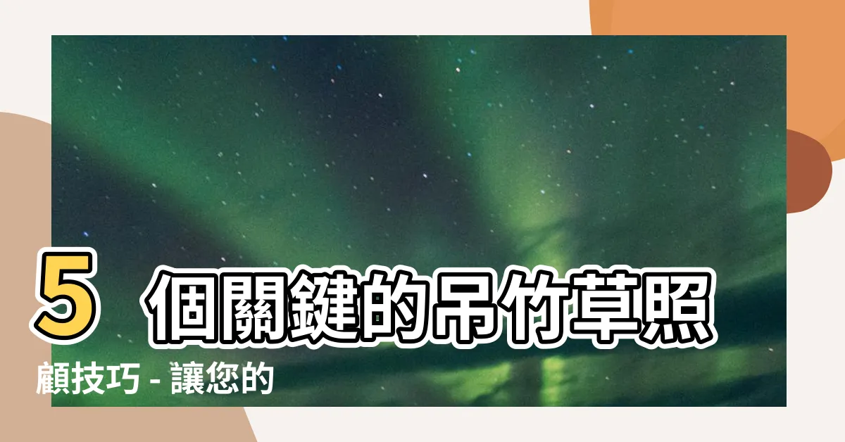 【吊竹草照顧】5個關鍵的吊竹草照顧技巧 - 讓您的吊竹草茁壯成長