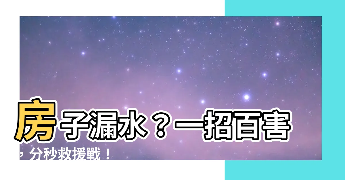【房子漏水】房子漏水？一招百害，分秒救援戰！