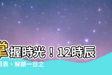 【12時辰對照表】掌握時光！12時辰對照表，解鎖一日之妙
