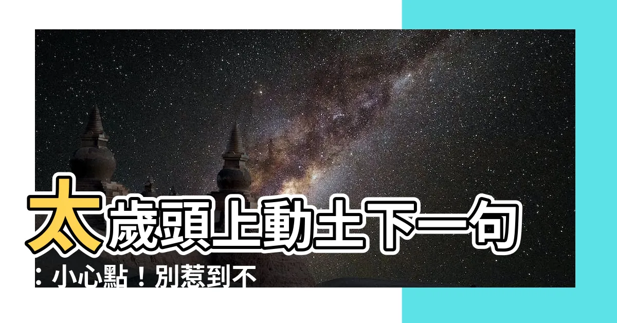 【太歲頭上動土下一句】太歲頭上動土下一句：小心點！別惹到不該惹的人！