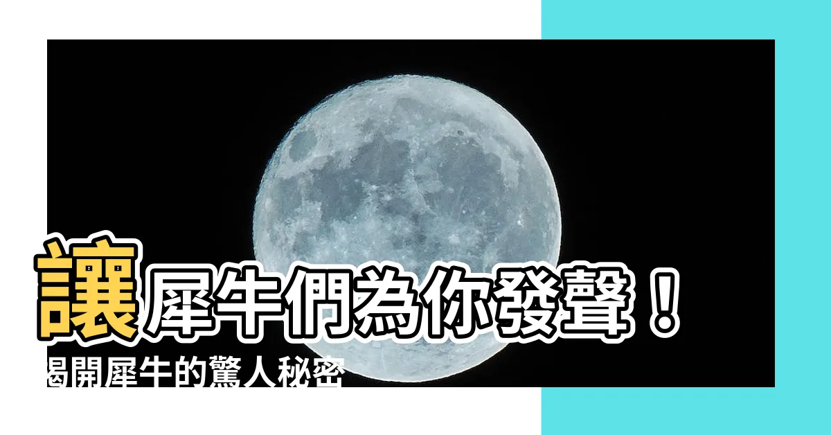 【犀牛】讓犀牛們為你發聲！揭開犀牛的驚人秘密