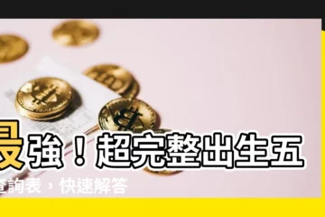 【出生五行查詢表】最強！超完整出生五行查詢表，快速解答你的五行屬性
