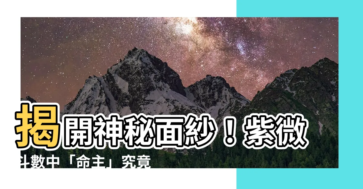 【命主是什麼】揭開神秘面紗！紫微鬥數中「命主」究竟是什麼？