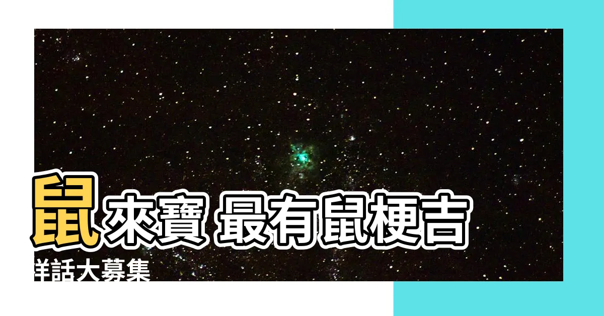 【鼠 諧音】鼠來寶 最有鼠梗吉祥話大募集