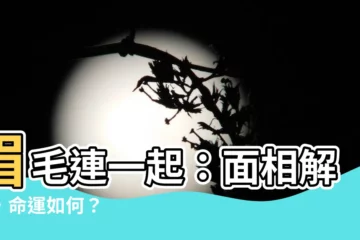 【眉毛連一起】眉毛連一起：面相解密，命運如何？