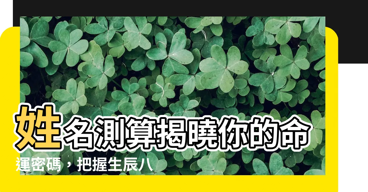 【姓名生辰八字】姓名測算揭曉你的命運密碼，把握生辰八字良機！