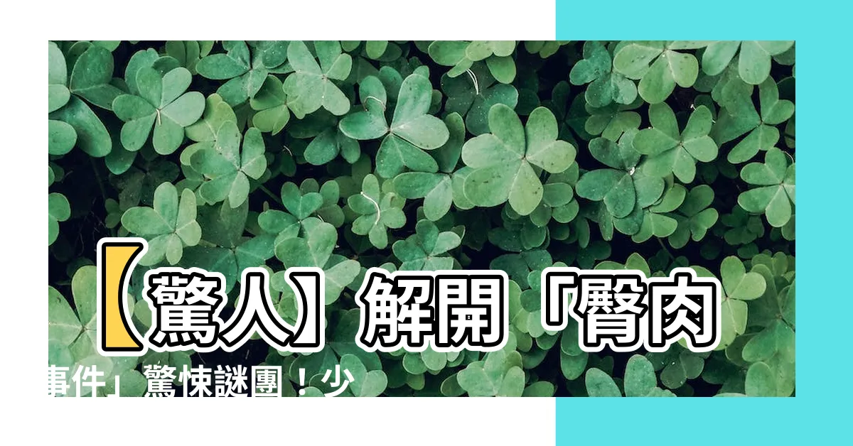 【臀肉事件】【驚人】解開「臀肉事件」驚悚謎團！少年慘死，真相竟如此詭異！