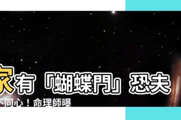【蝴蝶門意思】家有「蝴蝶門」恐夫妻不同心！命理師曝風水禁忌破解法