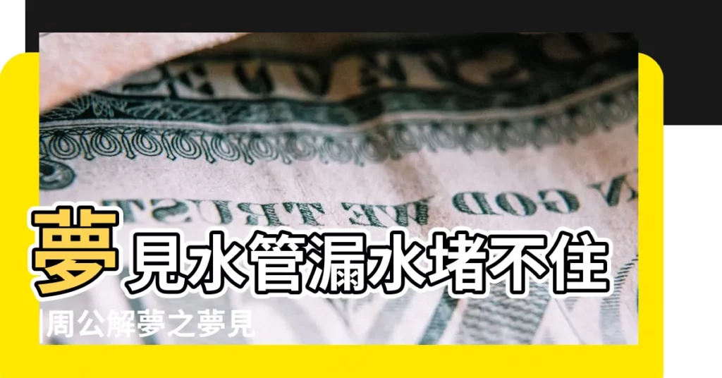 夢見水管漏水堵不住 |周公解夢之夢見堵水堵住了 |夢見堵水是什麼意思 |【夢見好多水堵都堵不住】