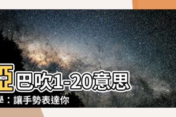 【啞巴吹1 20意思】啞巴吹1-20意思教學：讓手勢表達你的聲音！