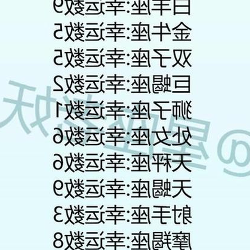 4.十二星座的幸運數字和顏色