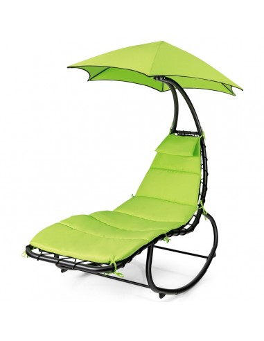 Hængestol i stål og polyester H187 cm - Sort/Grøn