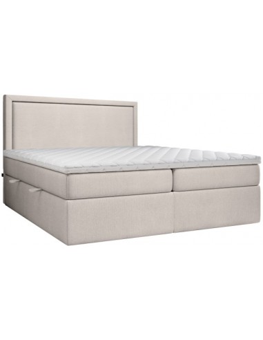 Tribeca kontinentalseng med opbevaring og sengegavl 180 x 200 cm med 7 komfortzoner - Beige