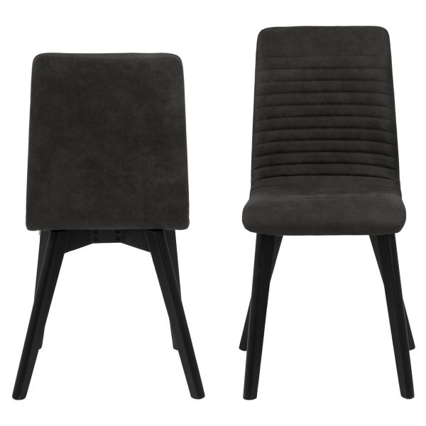 Arosa spisebordsstol - antracitgrå polyester og sort egetræ