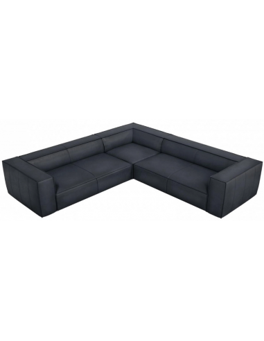 Agawa Hjørnesofa sofa i læder B280 x D280 cm - Sort/Blå