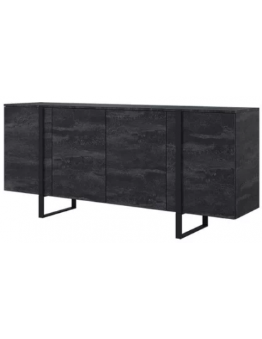 Verica Sideboard i møbelplade og metal B200 cm - Sort/Slidt kulgrå