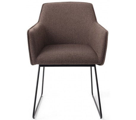 2 x Hofu Spisebordsstole H81 cm polyester - Sort/Lerbrun
