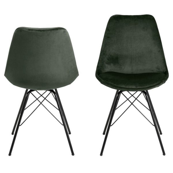 ACT NORDIC Eris spisebordsstol - grøn polyester og sort metal