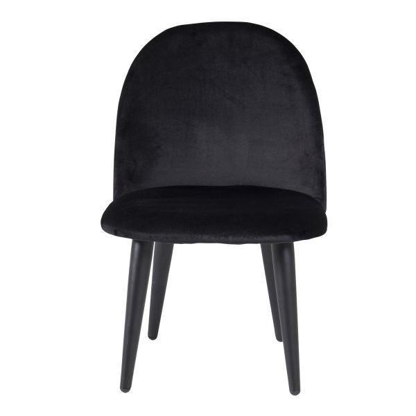 VENTURE DESIGN Velvet Chair XXS spisebordsstol - sort velour og metal