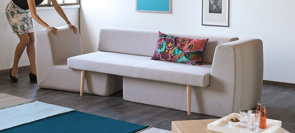 Elegant 3-i-1 modul sofa