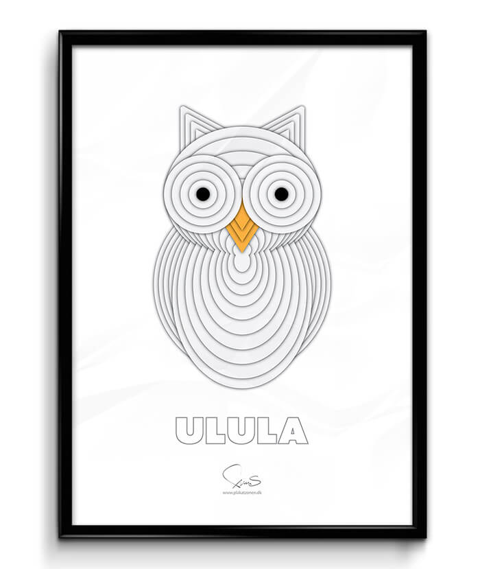Plakat af en ugle ULULA fra plakatzonen