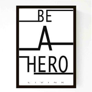 Sort-hvid Plakat med tekst på en hvid væg