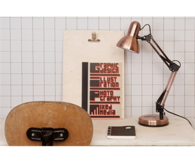 Arkitektlampe kobber