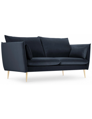 Agate 2-personers sofa i velour B158 cm - Guld/Mørkeblå