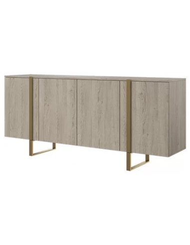 Verica Sideboard i møbelplade og metal B200 cm - Guld/Lys eg