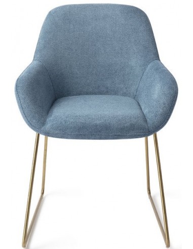 2 x Kushi spisebordsstole H84 cm polyester - Guld/Havblå