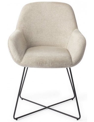 2 x Kushi Spisebordsstole H84 cm polyester - Sort/Beige