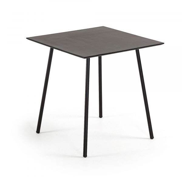 LAFORMA Ulrich cafébord - sort polycement/stål, kvadratisk (75x75)
