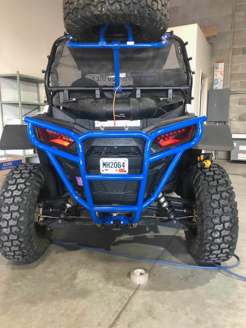 Polaris RZR Rear Bumper, Solid Steel Full Protection