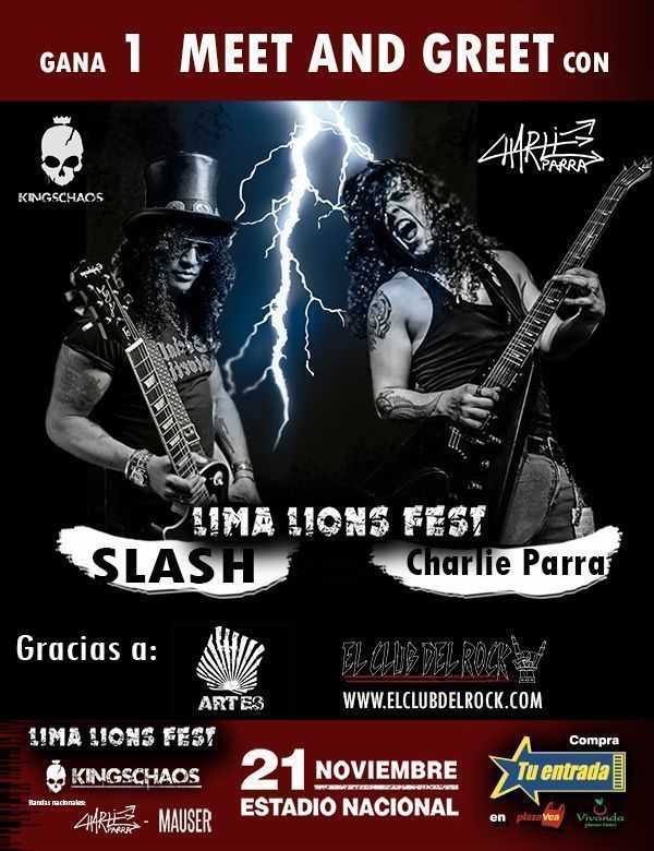 Gana 1 MEET AND GREET con SLASH y CHARLIE PARRA. El Club Del Rock