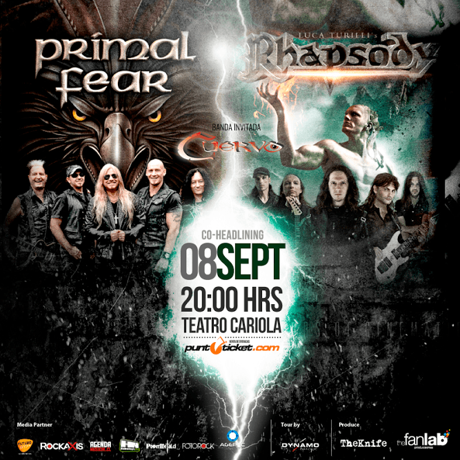 Luca Turilli’s Rhapsody y Primal Fear con teloneros confirmados en Chile