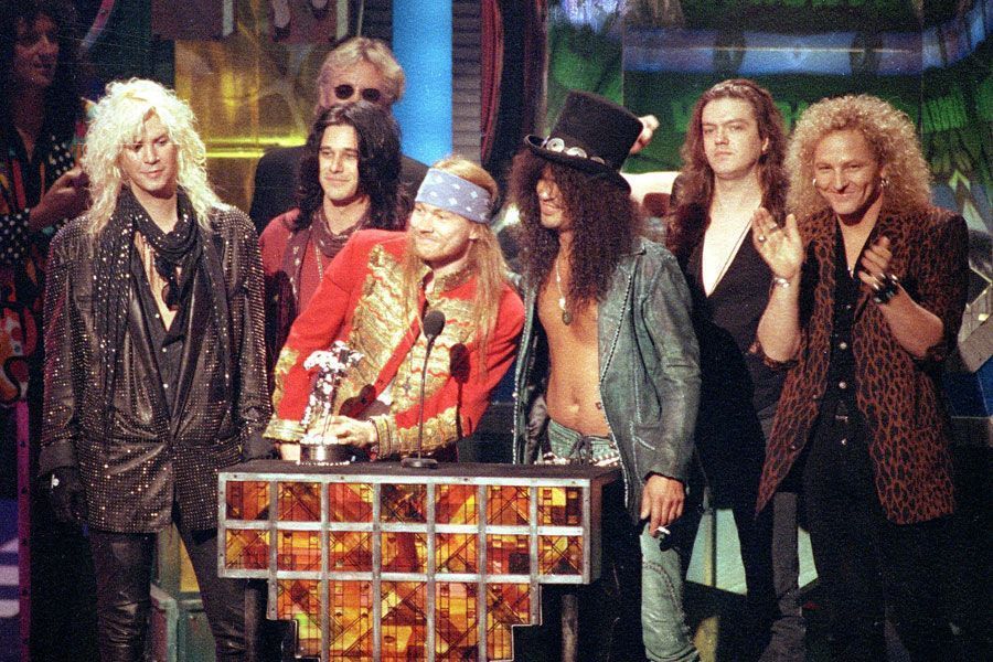 Guns N' Roses en la premiación de los MTV Video Music Awards de 1992