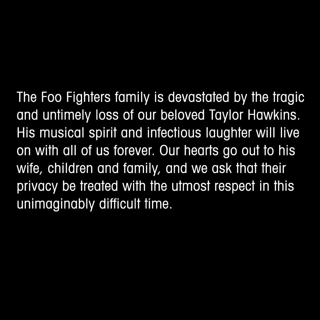 El baterista de Foo Fighters, Taylor Hawkins, es hallado muerto en un hotel de Bogotá, Colombia 99f03b40 276308690 509408173882692 1268291901903373403 n