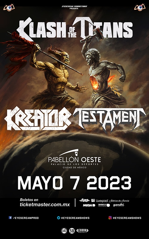 Klash of Titans: Kreator y Testament en México este 2023 Klash of the Titans: Kreator y Testament en la CDMX